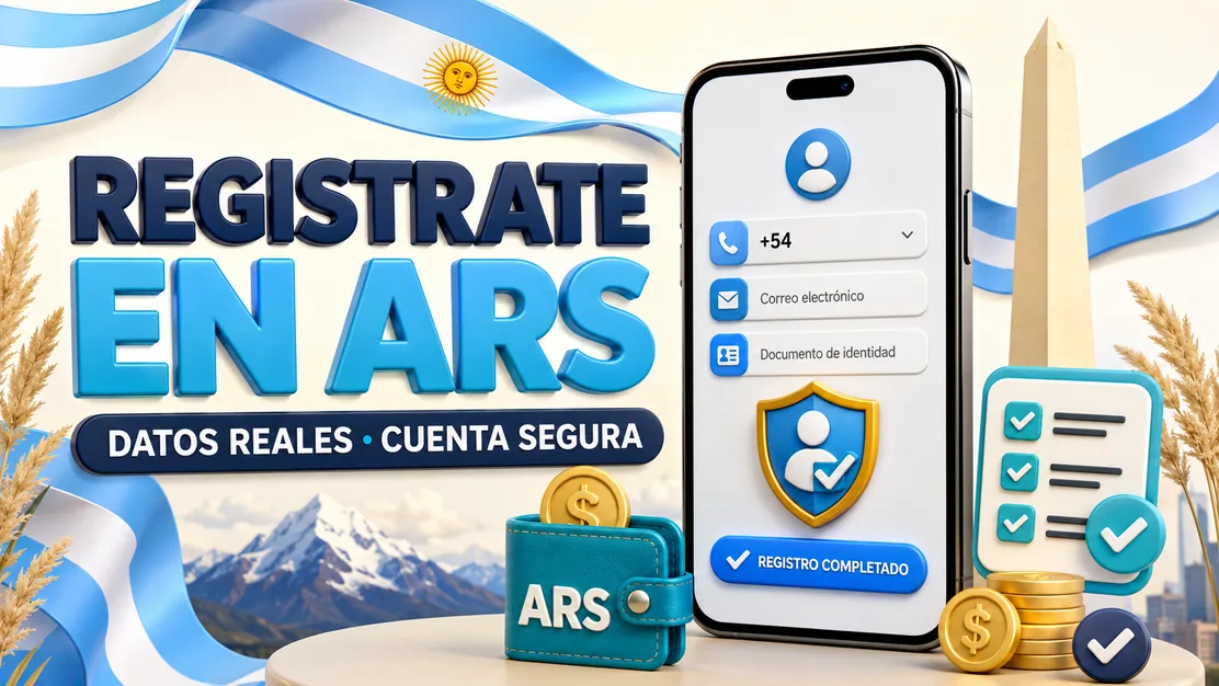 Registro con datos argentinos, cuenta en pesos y verificación