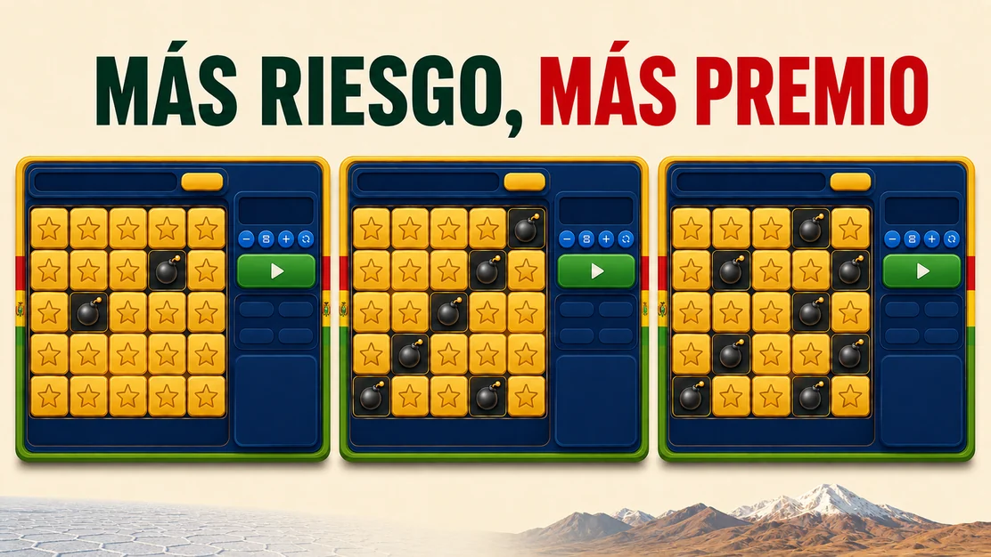 Multiplicador de Mines creciendo con cada estrella descubierta