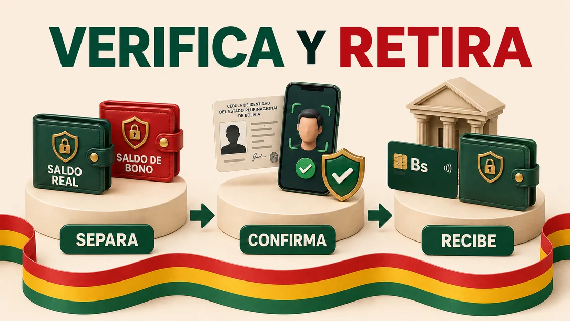 Cédula, saldo real, saldo de bono y retiro verificado en Bolivia