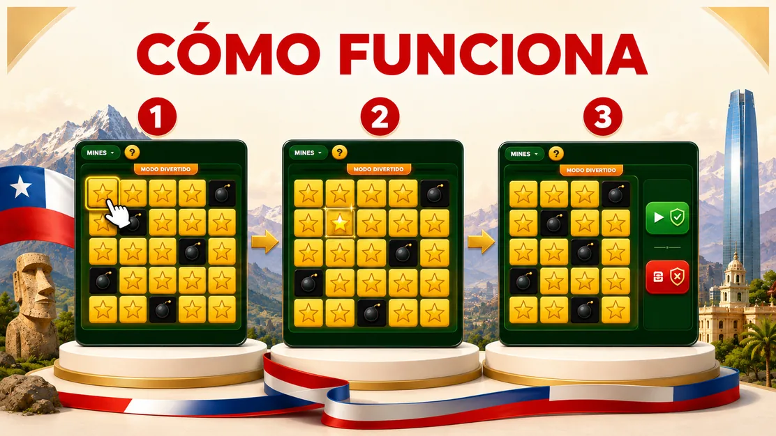 Cómo funciona Mines: apuesta, tablero y botón de cobro