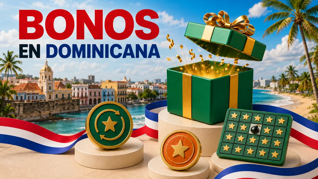 Bonos para Mines en República Dominicana con tablero, estrellas y símbolo de regalo