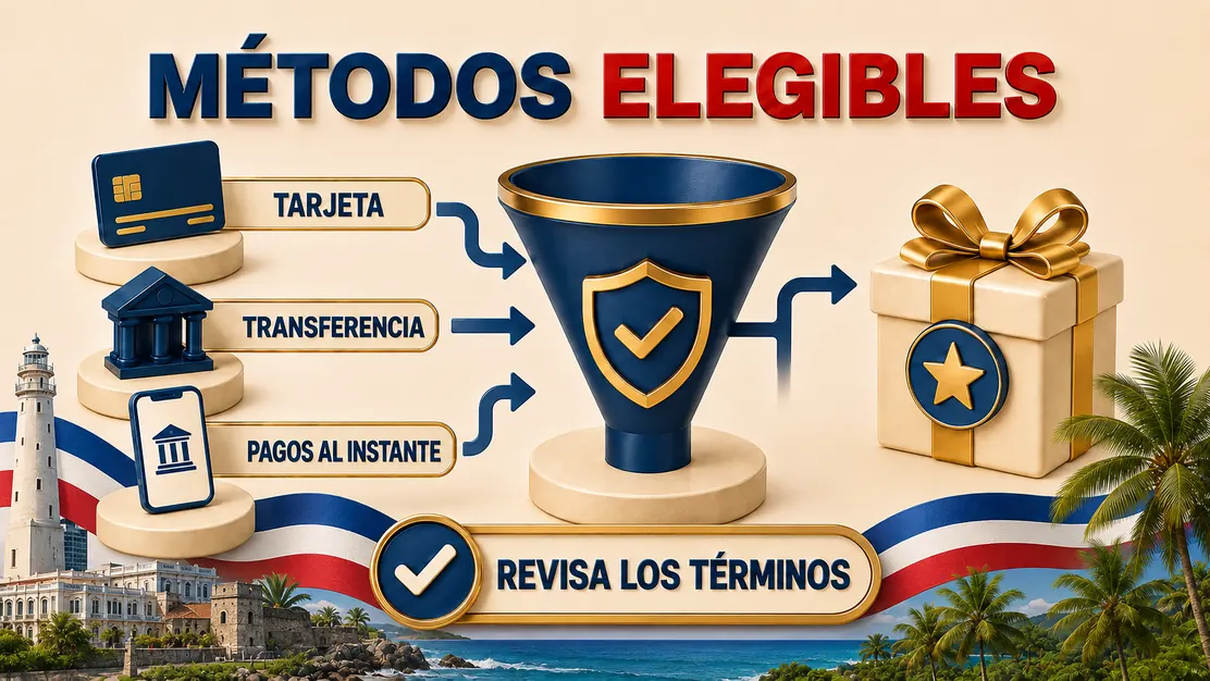 Métodos de pago dominicanos atravesando un filtro de elegibilidad