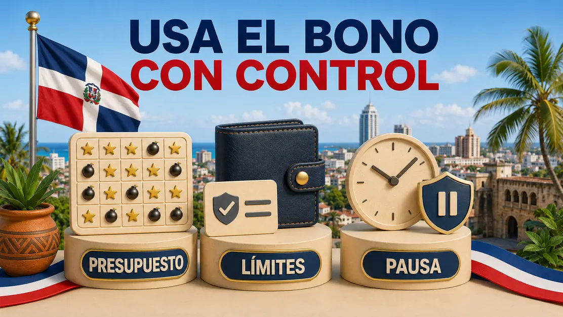 Uso responsable de un bono Mines con límites, reloj y pausa