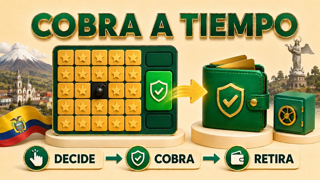 Momento de cobrar una ronda de Mines después de varias casillas seguras