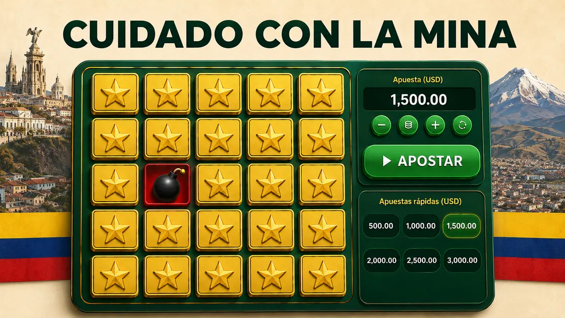 Mina activada en el tablero de Mines con explosión controlada