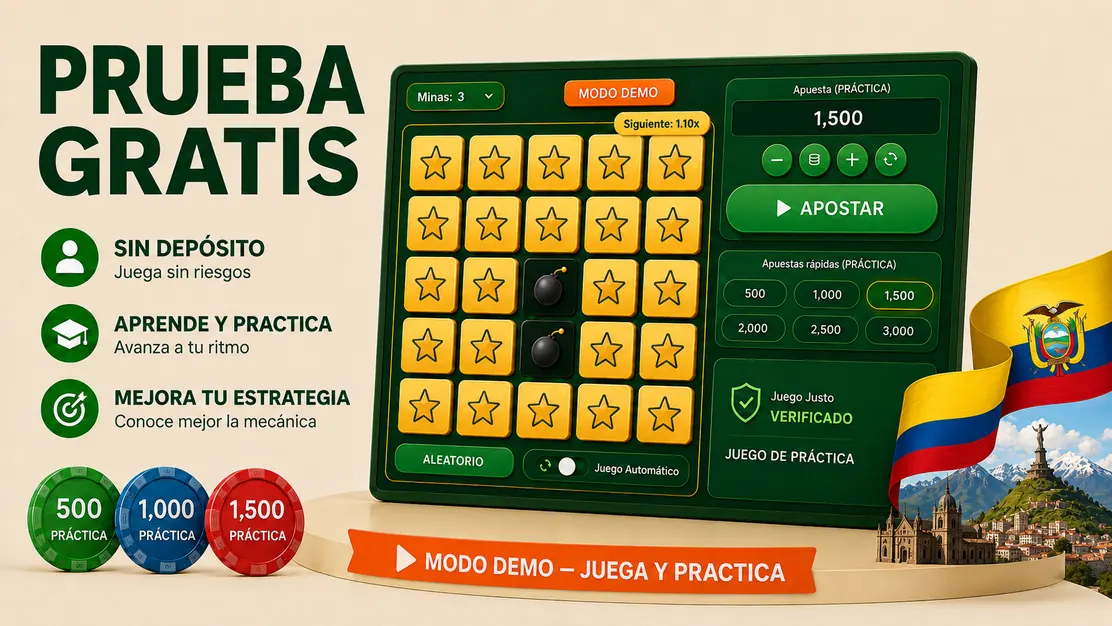 Mines demo gratis con créditos virtuales y tablero de práctica