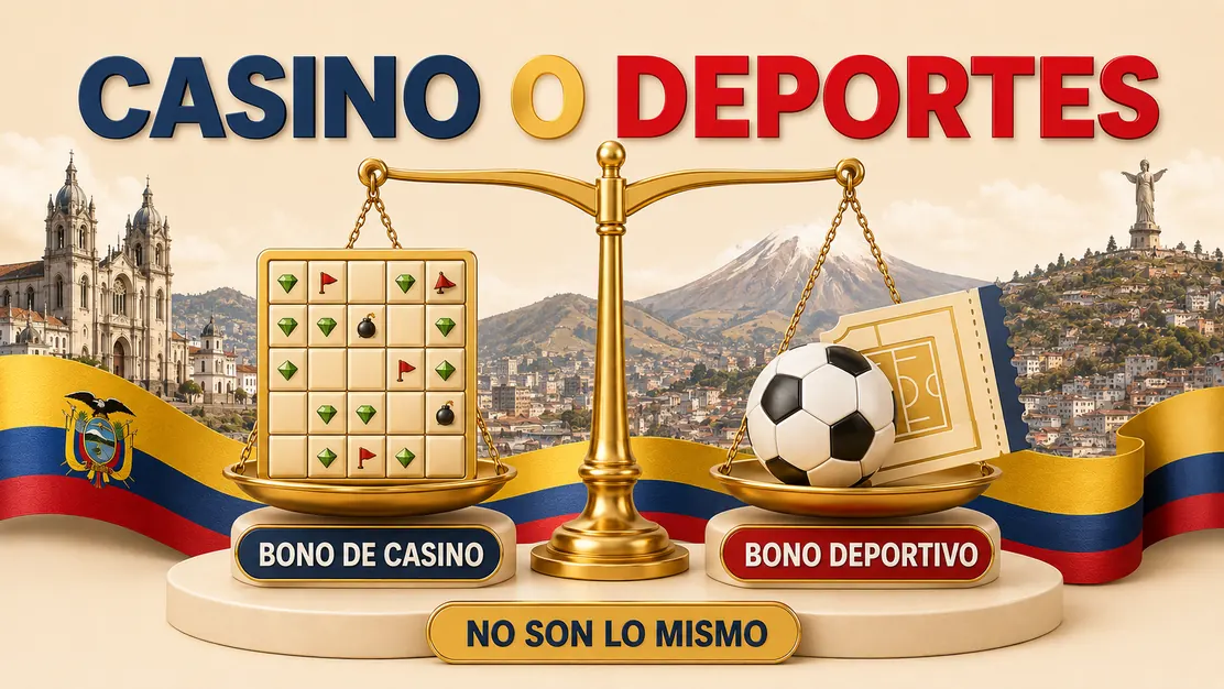 Comparación entre bono de casino y bono deportivo en Ecuador