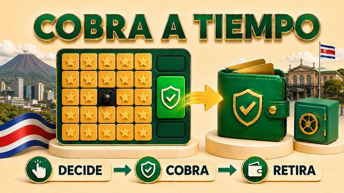 Momento de cobrar una ronda de Mines después de varias casillas seguras