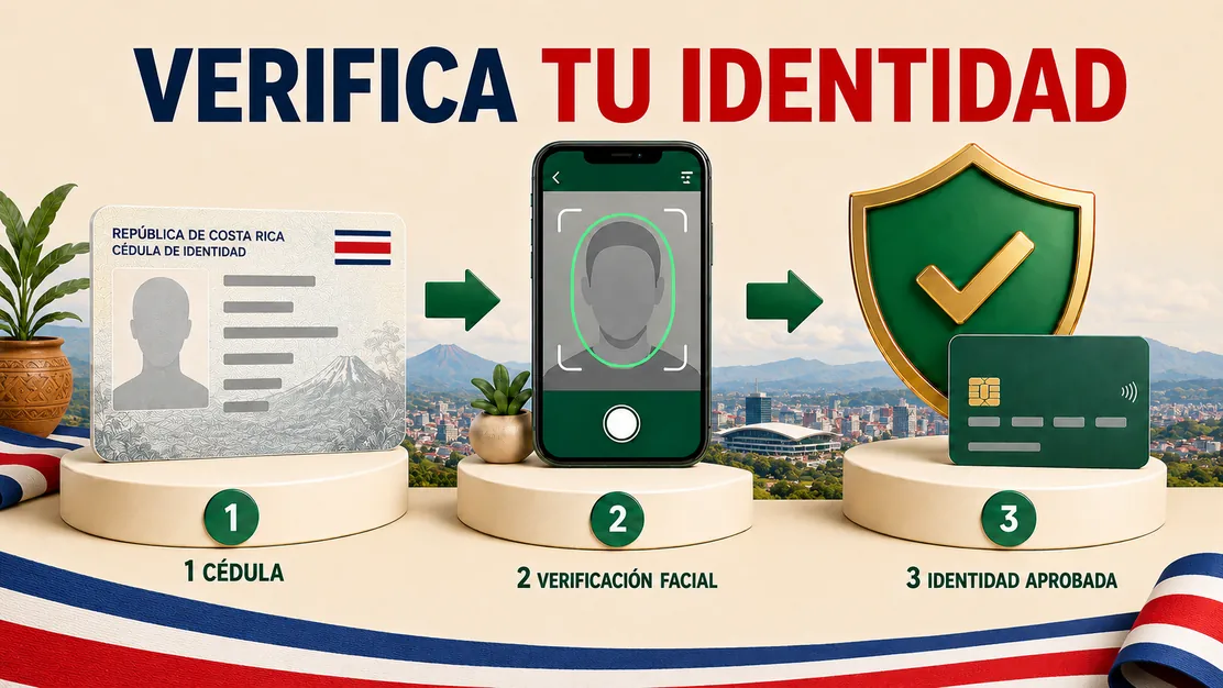 Verificación KYC con cédula costarricense, selfie y medio de pago