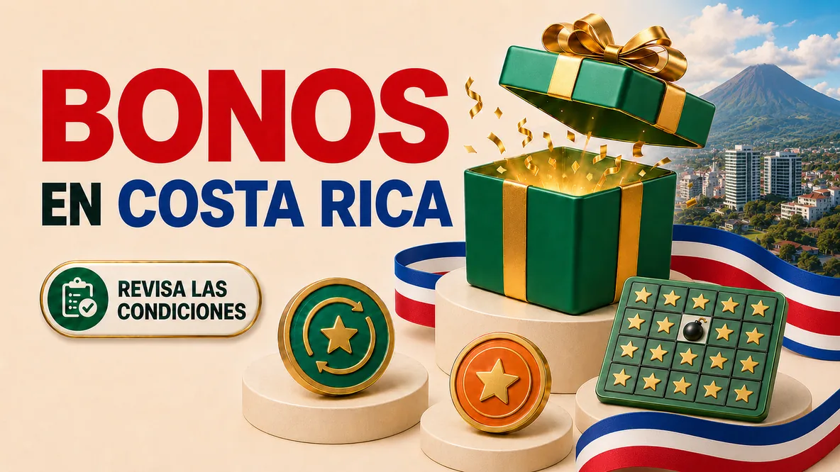 Bonos para Mines Costa Rica con tablero, estrellas y símbolo de regalo
