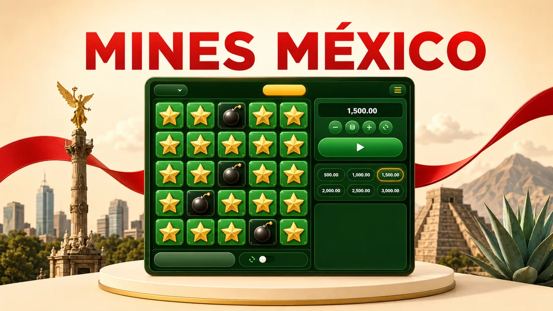 Mines para jugadores de México: tablero, apuesta y cantidad de minas