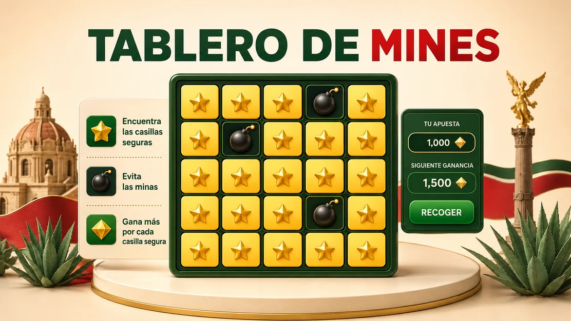 Tablero de Mines: casillas seguras y minas ocultas