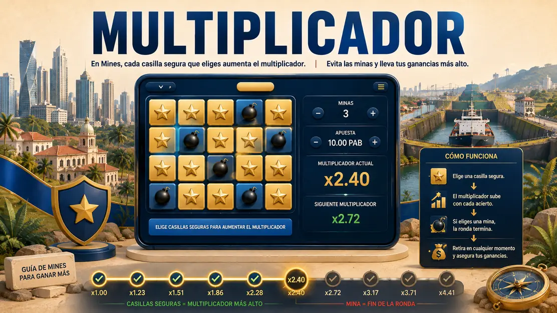 Multiplicador de Mines creciendo con cada casilla segura