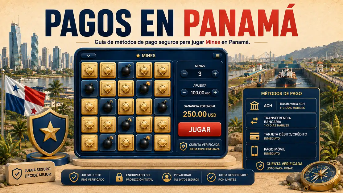 Métodos de pago disponibles para jugar Mines en Panamá