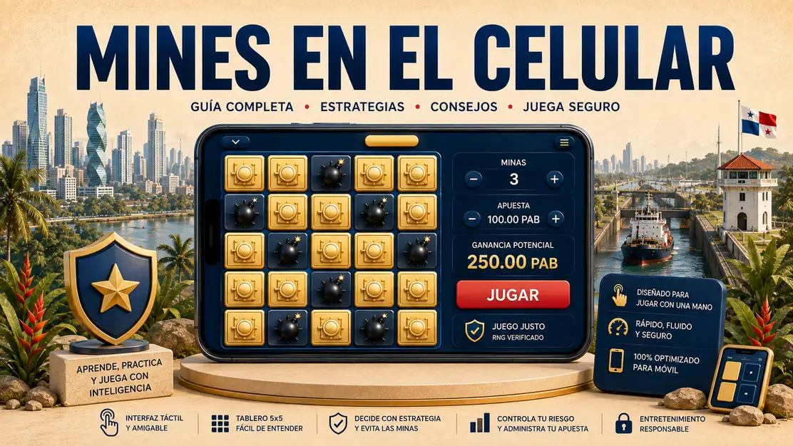 Mines abierto en el celular, en una partida rápida