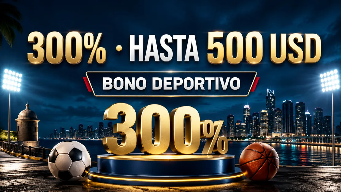Bono deportivo de hasta 300% repartido en cuatro depósitos