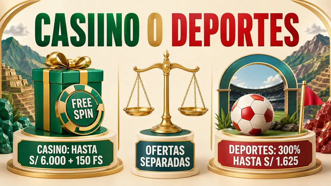 Comparación intensa entre bono de casino y bono deportivo para Perú