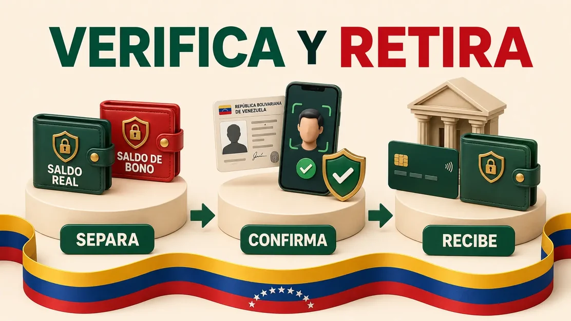 Cédula, saldo real, saldo de bono y retiro verificado en Venezuela
